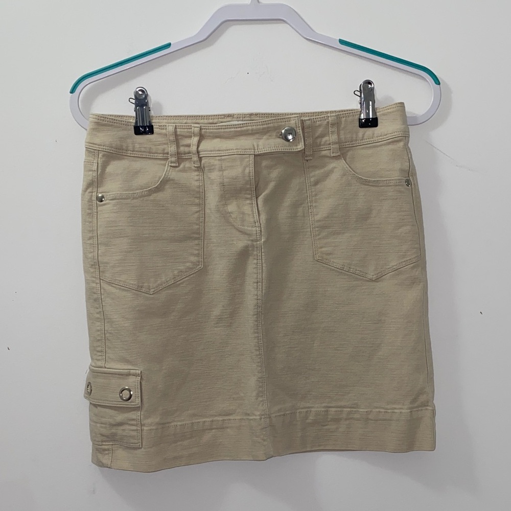 White House Black Market Tan Mini Skirt